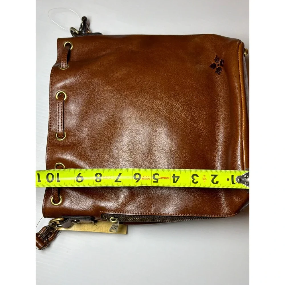 Patricia Nash Bucket Bag Brown Leather Cognac Drawstring Crossbody Handbag